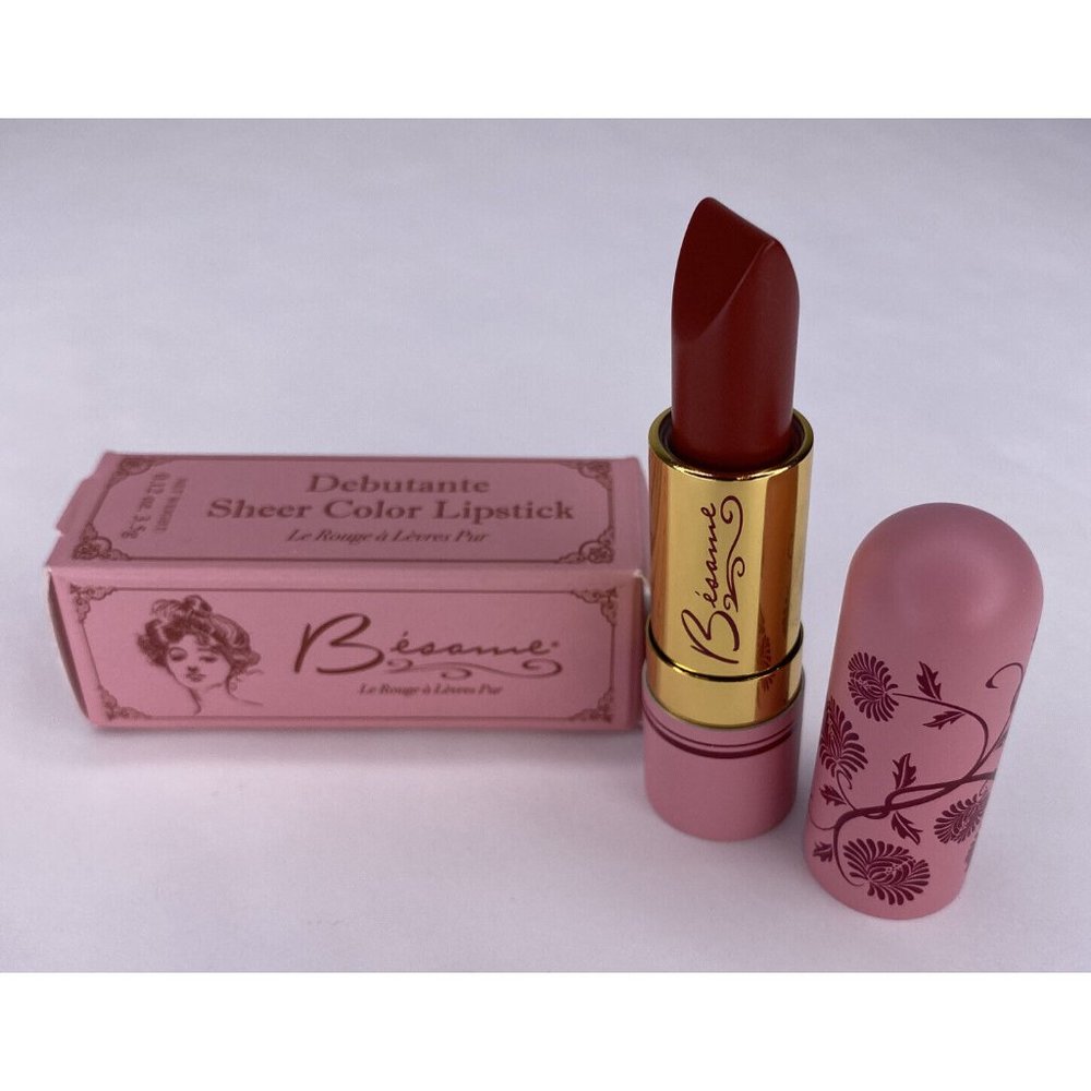 Besame Debutante Sheer Color Lipstick Berry Red S102 Full Size Hard To Find New